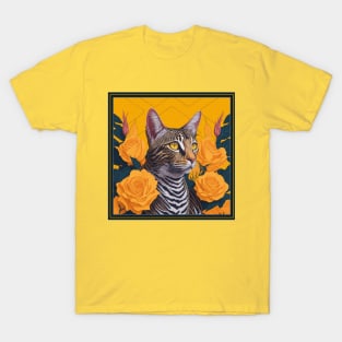 Egyptian mau. Style vector (yellow version egyptian mau) T-Shirt